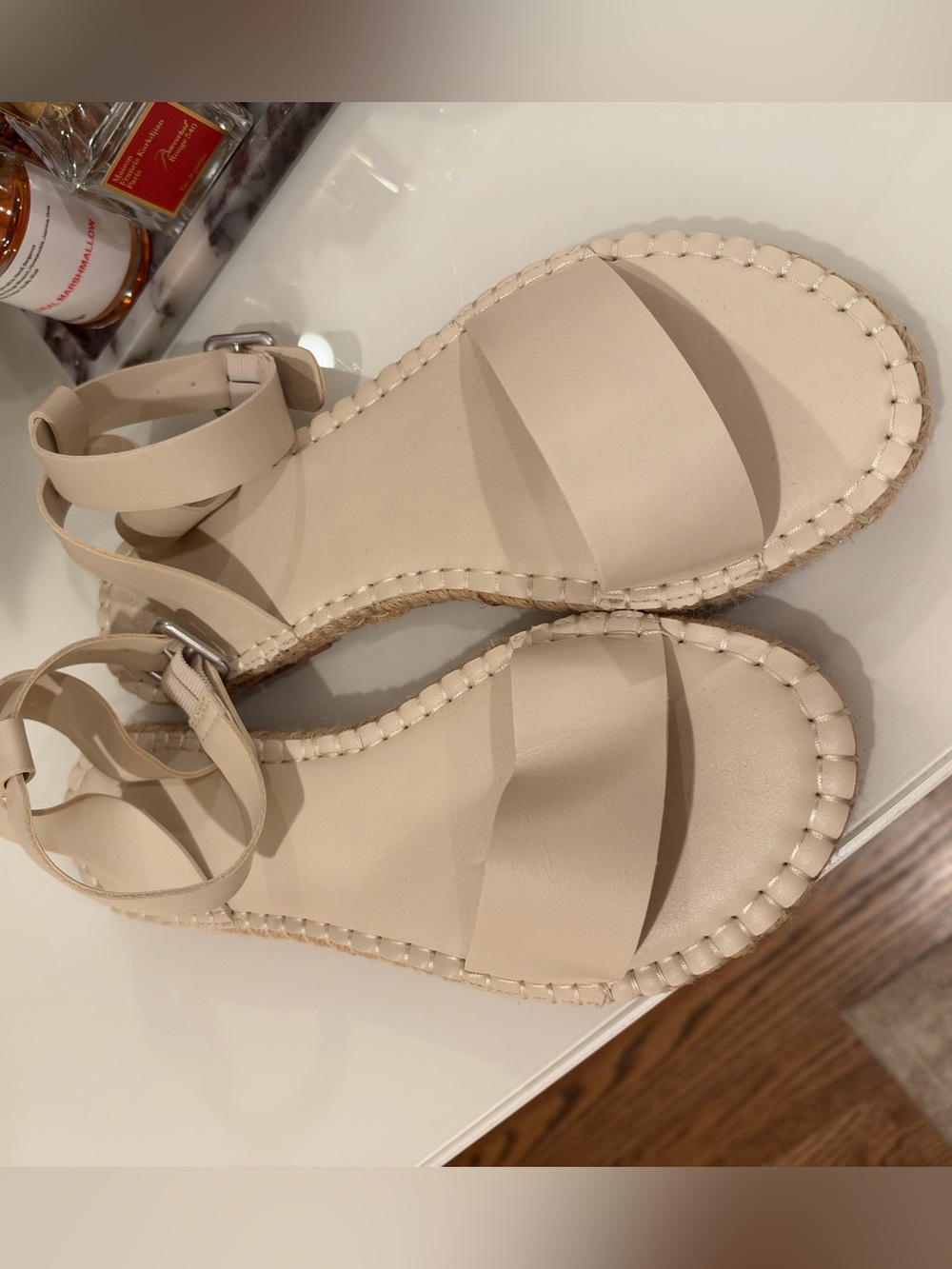 Abercrombie & Fitch Ankle-Strap Espadrille Sandals - Beige